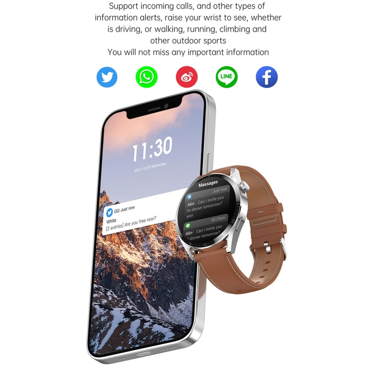 Ochstin 5HK3 Plus 1.36 inch Round Screen Bluetooth Smart Watch, Strap:Stainless Steel(Silver) - Smart Wear by OCHSTIN | Online Shopping UK | buy2fix