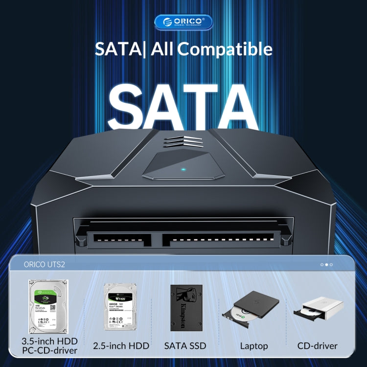 ORICO UTS2 USB 3.0 2.5-inch SATA HDD Adapter with 12V 2A Power Adapter, Cable Length:0.3m(US Plug) - USB to IDE / SATA by ORICO | Online Shopping UK | buy2fix