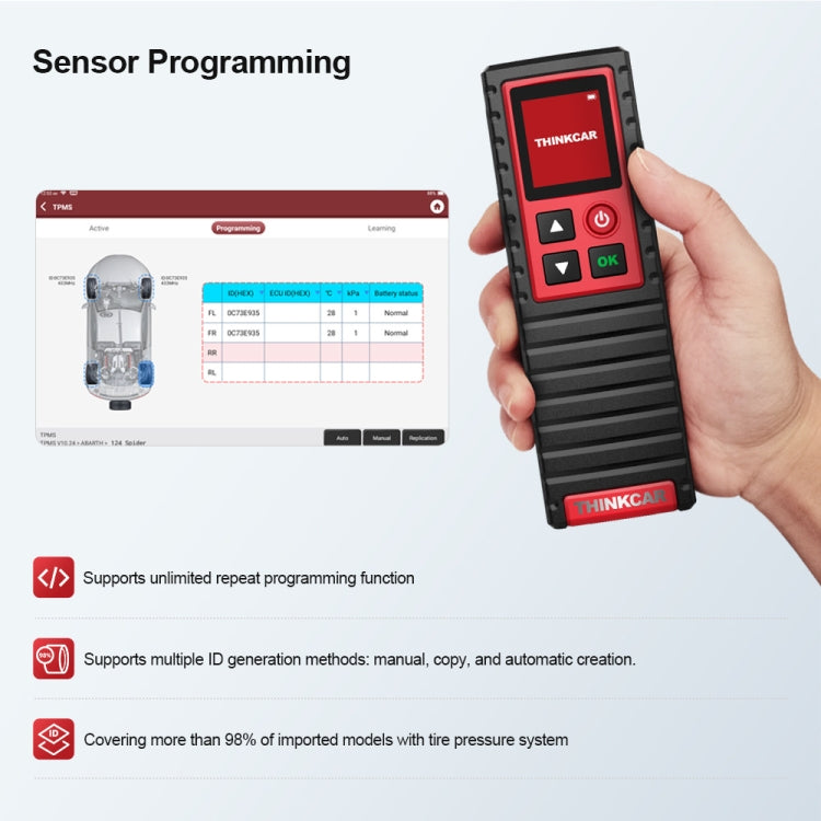 THINKCAR THINKTPMSG2 Car Tire Pressure Inspection Tool Reading Learning Sensor Activator Programming - In Car by buy2fix | Online Shopping UK | buy2fix