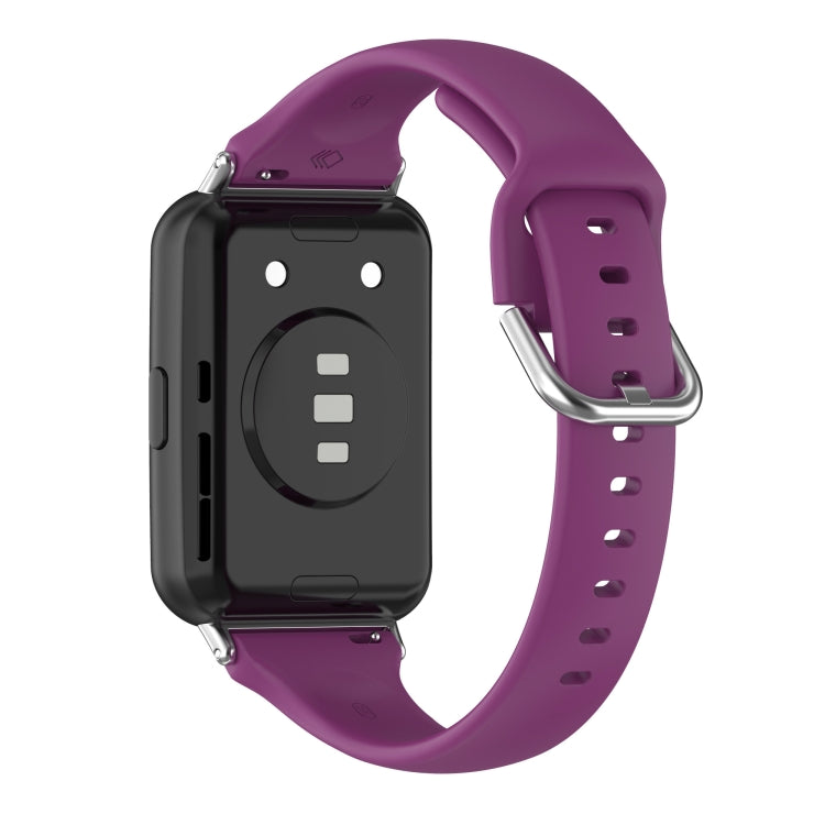 For Huawei Watch Fit 2 Small Waist Silicone Watch Band, Size:S(Dark Purple) by buy2fix