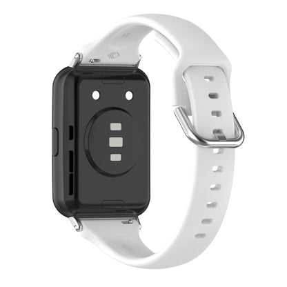 For Huawei Watch Fit 2 Small Waist Silicone Watch Band, Size:S(White) by buy2fix