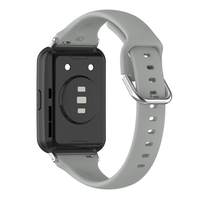 For Huawei Watch Fit 2 Small Waist Silicone Watch Band, Size:S(Grey) by buy2fix
