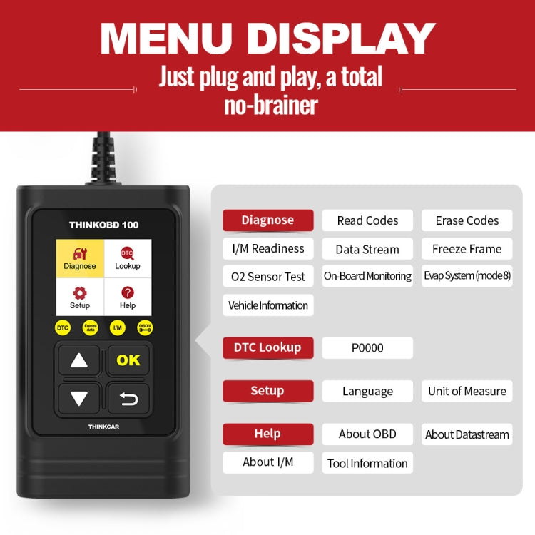 THINKCAR THINKOBD 100 OBD2 Car Scanner OBDII Diagnostic Tool by buy2fix