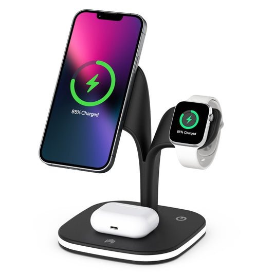 SoulBytes YM-UD22 15W 5 in 1 Magnetic Wireless Charger with Stand Function(Black) - Apple Accessories by Soulbytes | Online Shopping UK | buy2fix