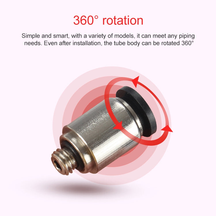 POC4-M3C LAIZE 2pcs Nickel Plated Copper Mini Pneumatic Quick Connector by LAIZE