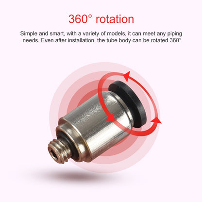 POC4-M3C LAIZE 2pcs Nickel Plated Copper Mini Pneumatic Quick Connector by LAIZE