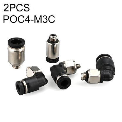 POC4-M3C LAIZE 2pcs Nickel Plated Copper Mini Pneumatic Quick Connector by LAIZE