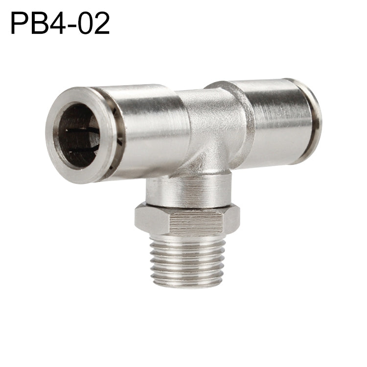 PB4-02 LAIZE Nickel Plated Copper Male Tee Branch Pneumatic Quick Connector -  by LAIZE | Online Shopping UK | buy2fix