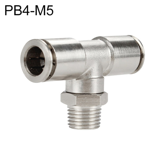 PB4-M5 LAIZE Nickel Plated Copper Male Tee Branch Pneumatic Quick Connector -  by LAIZE | Online Shopping UK | buy2fix