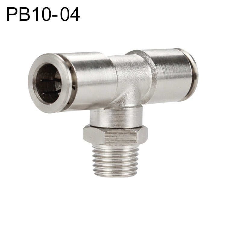 PB10-04 LAIZE Nickel Plated Copper Male Tee Branch Pneumatic Quick Connector -  by LAIZE | Online Shopping UK | buy2fix