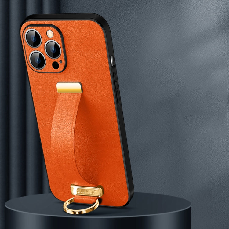 For iPhone 14 Pro Max SULADA Cool Series PC + Leather Texture Skin Feel Phone Case(Orange) - iPhone 14 Pro Max Cases by SULADA | Online Shopping UK | buy2fix
