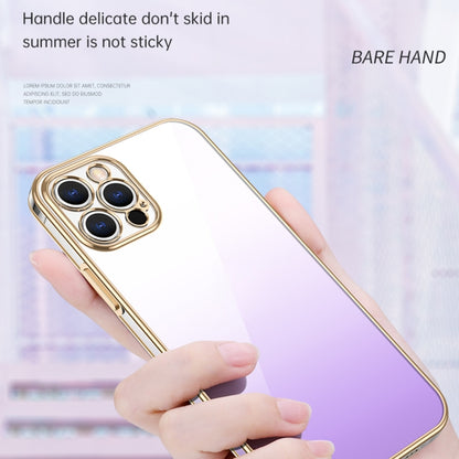 For iPhone 14 Plus SULADA Iridescence Series Plating Transparent Gradient Phone Case(Purple) - iPhone 14 Plus Cases by SULADA | Online Shopping UK | buy2fix