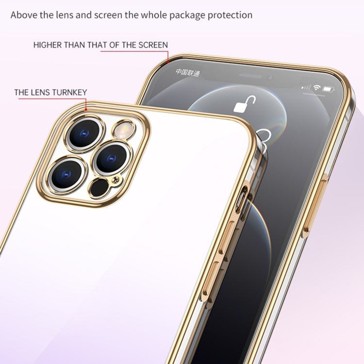 For iPhone 14 Plus SULADA Iridescence Series Plating Transparent Gradient Phone Case(Gold) - iPhone 14 Plus Cases by SULADA | Online Shopping UK | buy2fix