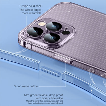 For iPhone 14 Plus SULADA Crystal Steel Series TPU Transparent Phone Case(Blue) - iPhone 14 Plus Cases by SULADA | Online Shopping UK | buy2fix