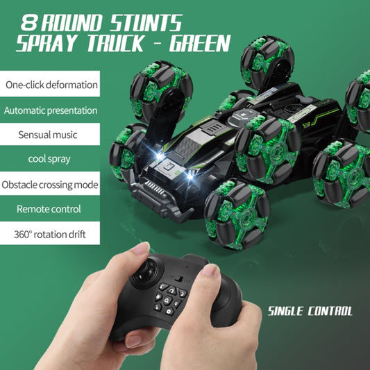 DM-558 Eight Wheel Stunt Drift Spray Remote Control Car, Specification:Single Control(Green) by buy2fix