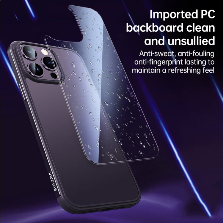 For iPhone 14 Pro SULADA Metal Frame + Nano Glass + TPU Phone Case(Dark Purple) - iPhone 14 Pro Cases by SULADA | Online Shopping UK | buy2fix