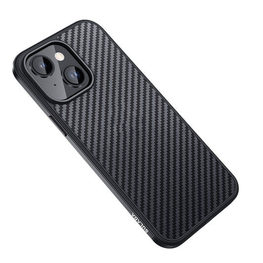 For iPhone 14 Plus SULADA Carbon Fiber Textured Shockproof Metal + TPU Frame Case(Black) - iPhone 14 Plus Cases by SULADA | Online Shopping UK | buy2fix