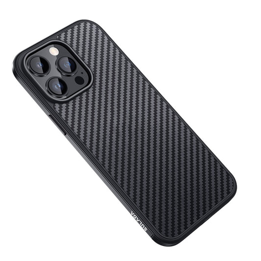 For iPhone 14 Pro SULADA Carbon Fiber Textured Shockproof Metal + TPU Frame Case(Black) - iPhone 14 Pro Cases by SULADA | Online Shopping UK | buy2fix