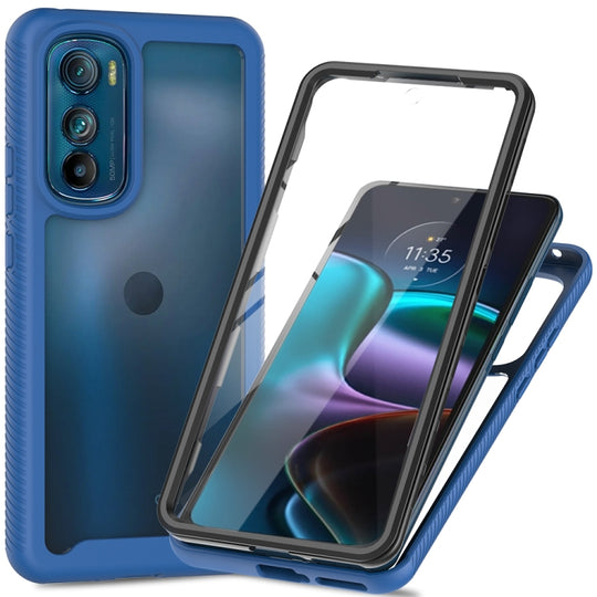 For Motorola Moto Edge 30 Starry Sky Full Body Hybrid Shockproof Phone Case(Royal Blue)