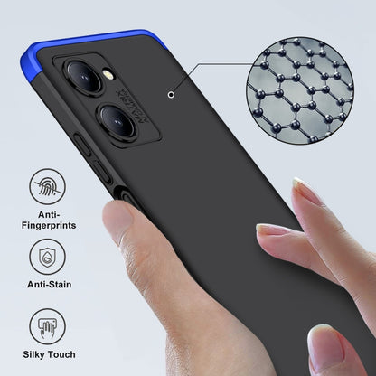 For Realme C33 GKK Three Stage Splicing Full Coverage PC Phone Case(Black Blue) - Realme Cases by GKK | Online Shopping UK | buy2fix