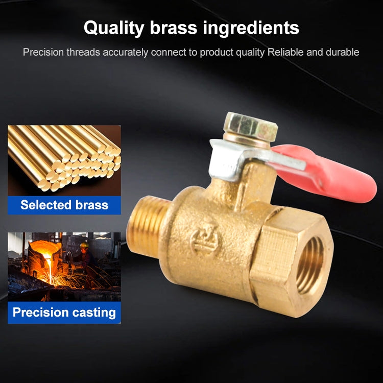 LAIZE Pneumatic Hose Connector Copper Ball Valve, Specification:Inside 2-Barb 8mm -  by LAIZE | Online Shopping UK | buy2fix