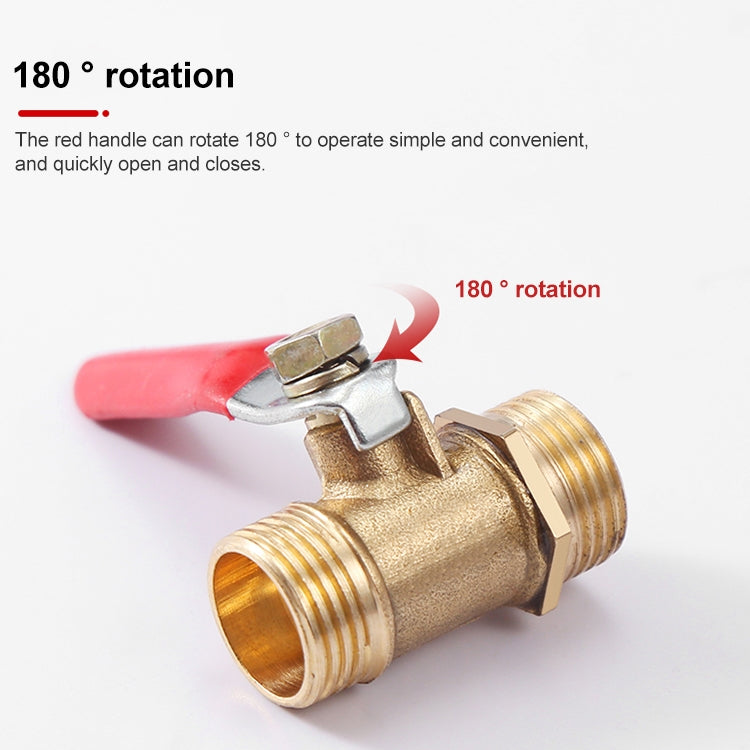 LAIZE Pneumatic Hose Connector Copper Ball Valve, Specification:Outside 2-Barb 10mm -  by LAIZE | Online Shopping UK | buy2fix