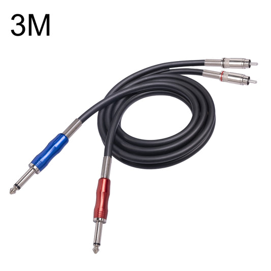 3051K63 Dual RCA Male to Dual 6.35mm 1/4 inch Male Mixer Audio Cable, Length:3m - Consumer Electronics by buy2fix | Online Shopping UK | buy2fix