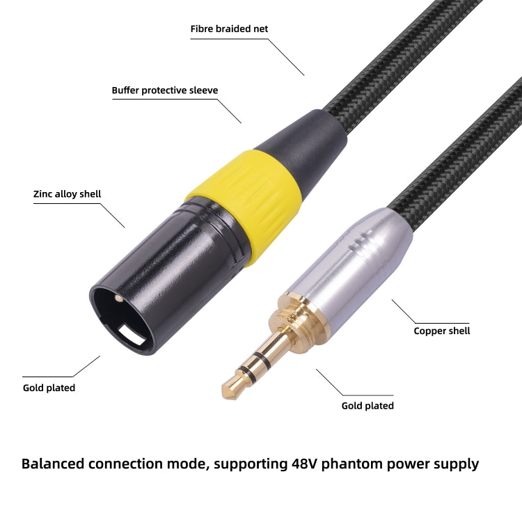 SB423K108-03 3.5mm Male to XLR 3pin Male Audio Cable, Length: 30cm - Consumer Electronics by buy2fix | Online Shopping UK | buy2fix