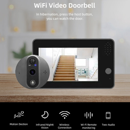 SY-38 4.3 inch WIFI Doorbell Viewer Support Night Vision & Motion Detection & Remote Voice by buy2fix
