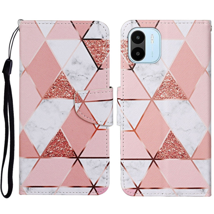 For Xiaomi Redmi A1 Colored Drawing Pattern Leather Phone Case(Marble) - Xiaomi Cases by buy2fix | Online Shopping UK | buy2fix