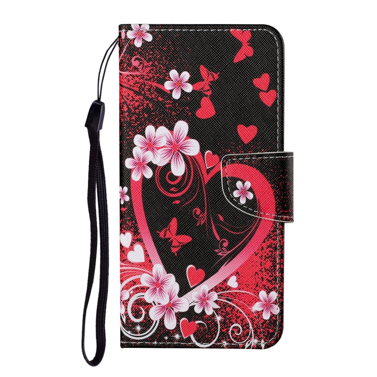 For Xiaomi Redmi A1 Colored Drawing Pattern Leather Phone Case(Red Heart) - Xiaomi Cases by buy2fix | Online Shopping UK | buy2fix