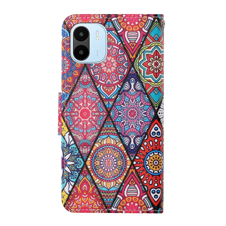 For Xiaomi Redmi A1 Colored Drawing Pattern Leather Phone Case(Diamond Totem) - Xiaomi Cases by buy2fix | Online Shopping UK | buy2fix