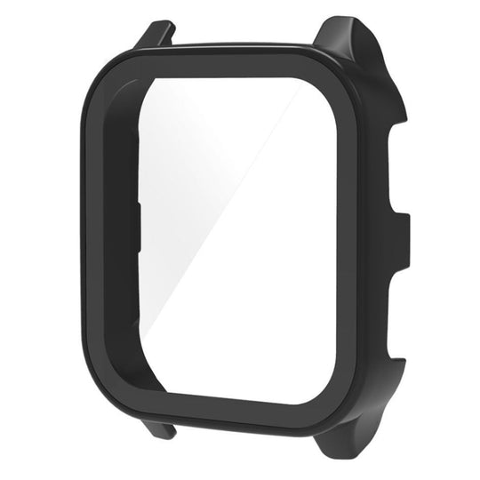 For Garmin Venu Sq2 PC + 9H Tempered Glass Integrated Protective Watch Case(Black)