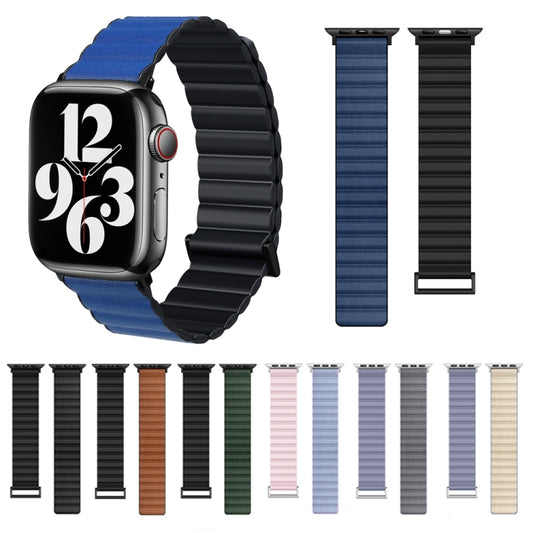 TPU Magnetic Watch Band For Apple Watch Series 9&8&7 41mm / SE 3&SE 2&6&SE&5&4 40mm / 3&2&1 38mm(Black+Brown) by buy2fix