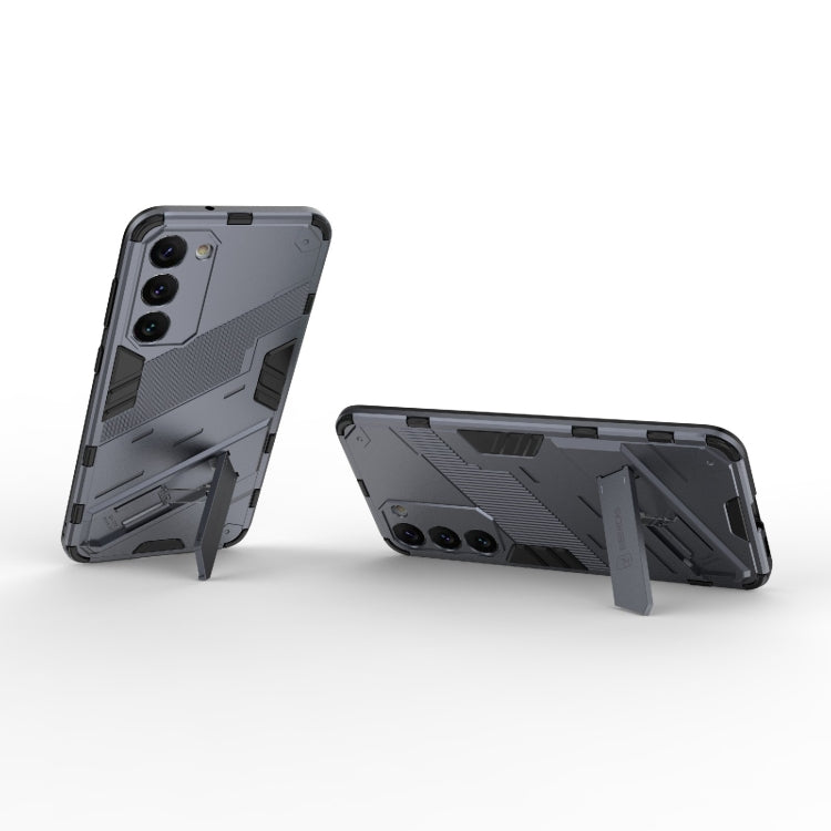 For Samsung Galaxy S23+ 5G Punk Armor 2 in 1 PC + TPU Shockproof Phone Case with Invisible Holder(Grey) by buy2fix