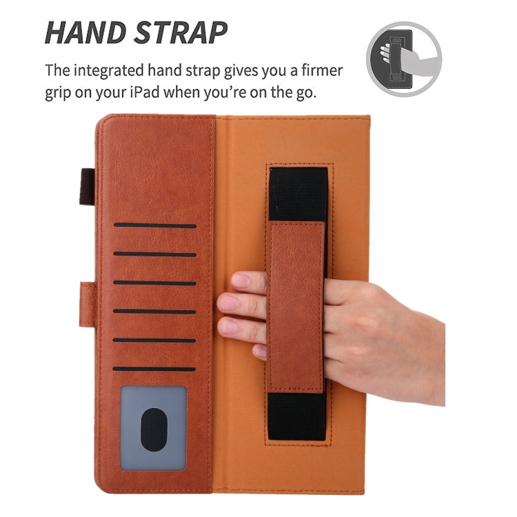 For iPad 2025 / 2022 Solid Color Small Metal Buckle Leather Smart Tablet Case(Brown) by buy2fix