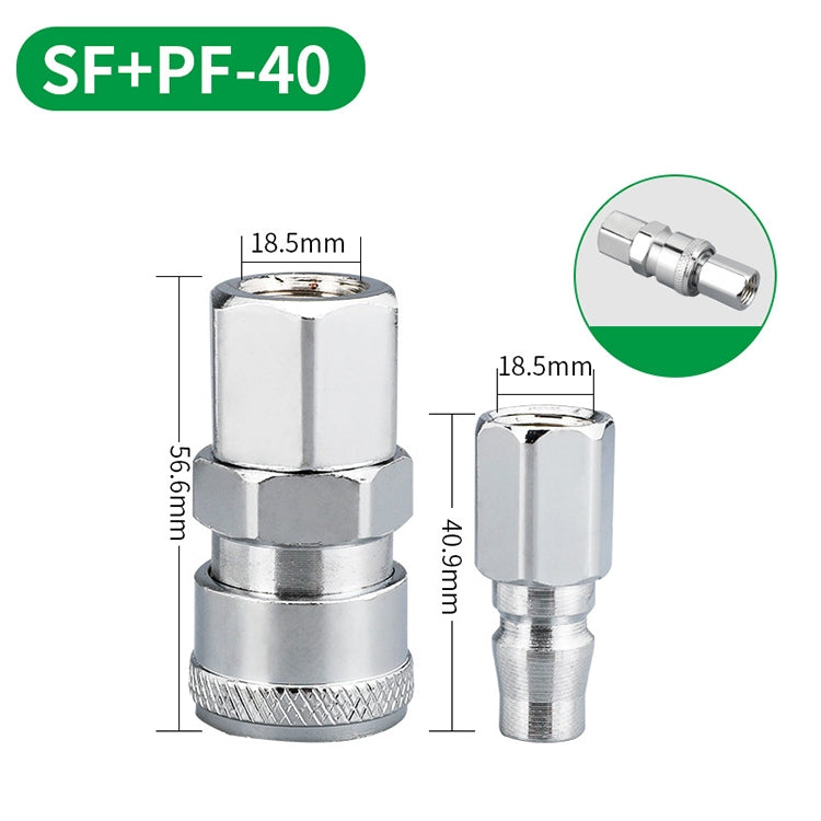 LAIZE SF+PF-40 10pcs C-type Self-lock Air Tube Pneumatic Quick Fitting Connector -  by LAIZE | Online Shopping UK | buy2fix