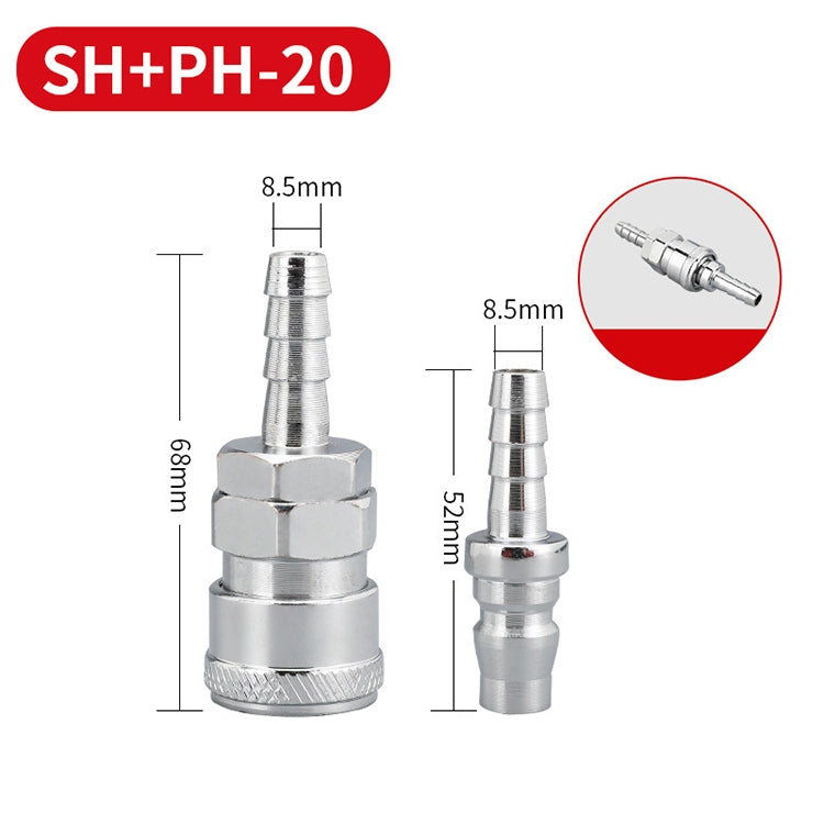 LAIZE SH+PH-20 10pcs C-type Self-lock Air Tube Pneumatic Quick Fitting Connector -  by LAIZE | Online Shopping UK | buy2fix