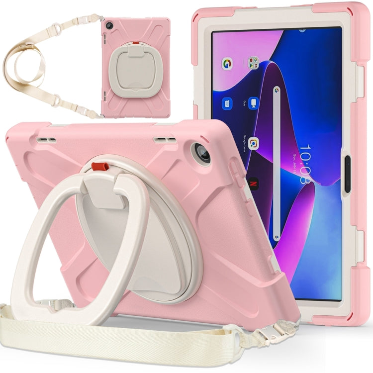 For Lenovo Tab M10 10.1 3rd Gen Silicone + PC Protective Tablet Case(Cherry Blossom Pink) - For Lenovo by buy2fix | Online Shopping UK | buy2fix