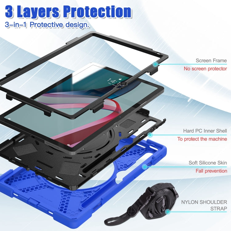 For Lenovo Pad Pro 2022 11.2 inch Silicone + PC Protective Tablet Case(Blue) - For Lenovo by buy2fix | Online Shopping UK | buy2fix