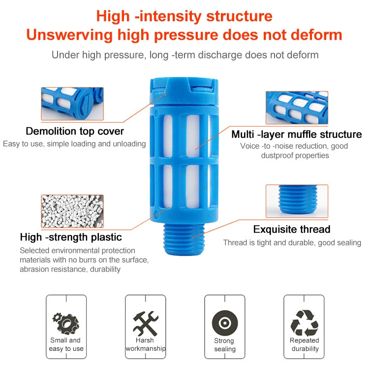 LAIZE Plastic Pneumatic Muffler, Caliber:4 Point(Blue) -  by LAIZE | Online Shopping UK | buy2fix