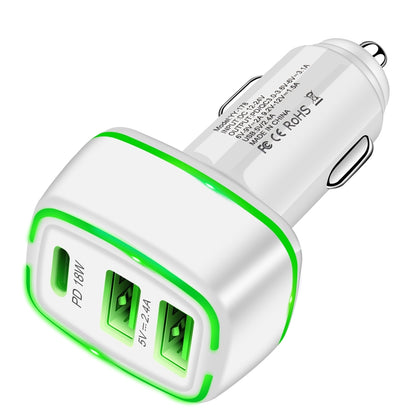 ACC-178 30W Dual USB+USB-C/Type-C Fast Charge Car Charger(White) - In Car by buy2fix | Online Shopping UK | buy2fix