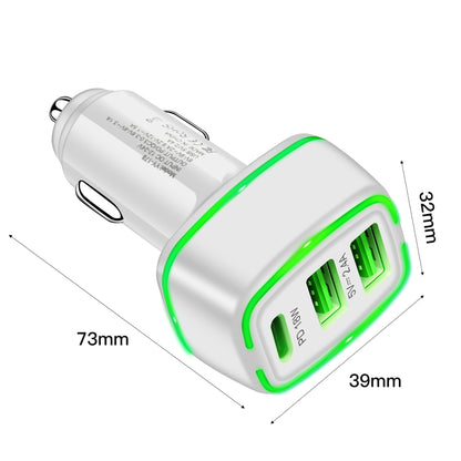 ACC-178 30W Dual USB+USB-C/Type-C Fast Charge Car Charger(White) - In Car by buy2fix | Online Shopping UK | buy2fix