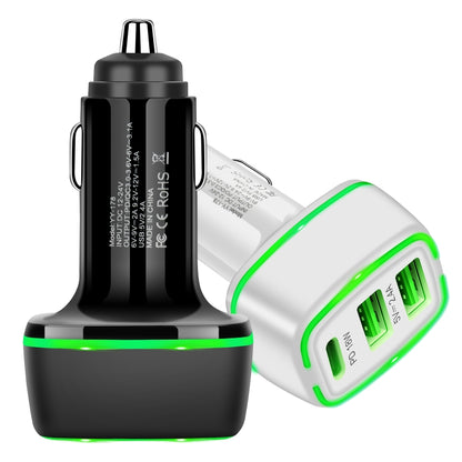 ACC-178 30W Dual USB+USB-C/Type-C Fast Charge Car Charger(White) - In Car by buy2fix | Online Shopping UK | buy2fix