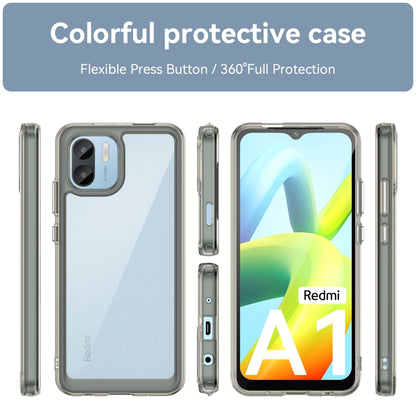 For Xiaomi Redmi A1 Colorful Series Acrylic + TPU Phone Case(Transparent Grey) - Xiaomi Cases by buy2fix | Online Shopping UK | buy2fix