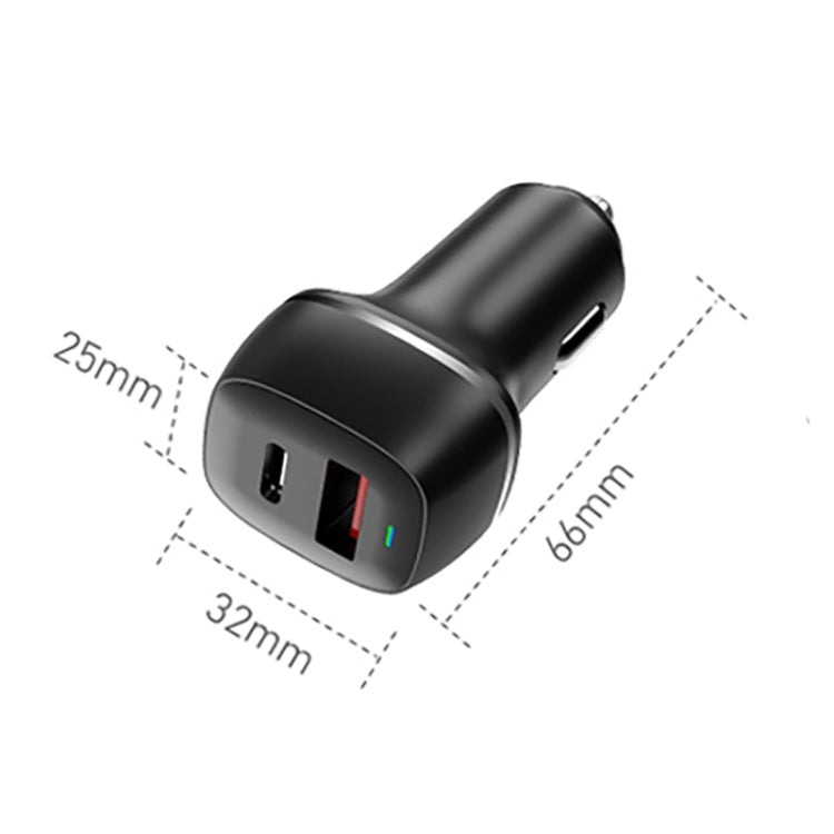 ACC-578 33W USB-C/Type-C+USB Fast Charge Car Charger(Black) - In Car by buy2fix | Online Shopping UK | buy2fix