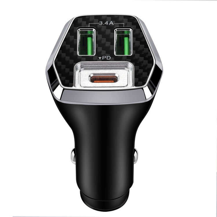 ACC-320PD 35W Dual USB+USB-C/Type-C Fast Charge Car Charger(Black) - In Car by buy2fix | Online Shopping UK | buy2fix