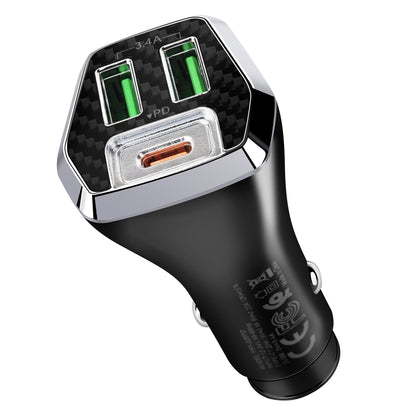 ACC-320PD 35W Dual USB+USB-C/Type-C Fast Charge Car Charger(Black) - In Car by buy2fix | Online Shopping UK | buy2fix