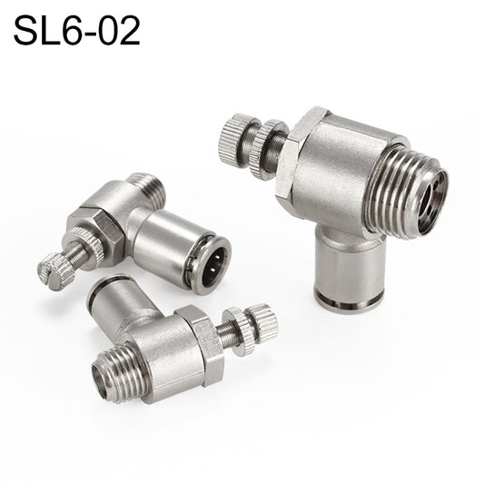 SL6-02 LAIZE Nickel Plated Copper Male Thread Throttle Valve Pneumatic Connector -  by LAIZE | Online Shopping UK | buy2fix