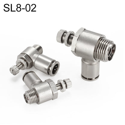 SL8-02 LAIZE Nickel Plated Copper Male Thread Throttle Valve Pneumatic Connector -  by LAIZE | Online Shopping UK | buy2fix